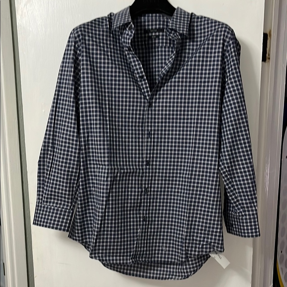 Gucci XXL Black and White Casual Button Down Shirt with Classic Check Pattern